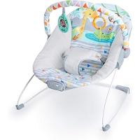 Bright Starts Ana Kucağı Rahatlatıcı Titreşimler Bebek Koltuğu - Çıkarılabilir Oyuncak Barı, Kaymaz Ayak, 0-6 Ay, 9 kg'ya Kadar (Safari Eğlencesi)