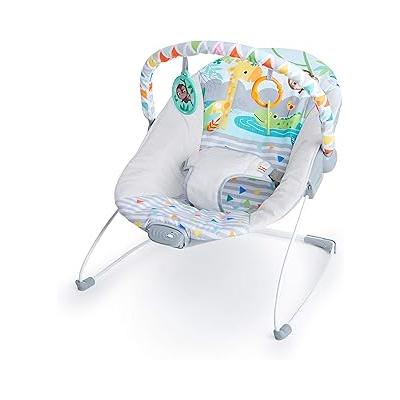 Bright Starts Ana Kucağı Rahatlatıcı Titreşimler Bebek Koltuğu - Çıkarılabilir Oyuncak Barı, Kaymaz Ayak, 0-6 Ay, 9 kg'ya Kadar (Safari Eğlencesi)