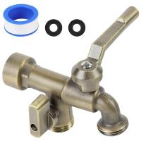 Bronz 2'si 1 Arada Çift Dış Mekan Musluk, Pirinç Malzeme, Duvara Montaj, 3/4 "NPT Dişi Giriş ve Çıkış, Donmaya Dayanıklı, Bahçe, Endüstri ve Ev Kullanımı için