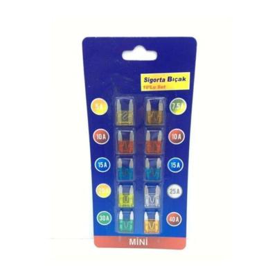 BTM OTOMOTİV (740) Universal 10'lu Araç Küçük Mini Tip Bıçak Sigorta 10 Adet