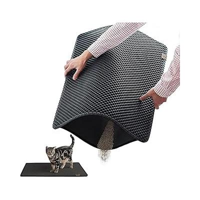 Busstier Elekli Kedi Tuvalet Önü Paspası, Kedi Kumu Paspası, Evcil Hayvan Hijyenine Özel Tasarım, Kolay Temizlenebilir ve Toz Tutucu