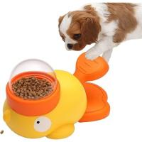 Busstier İnteraktif Kedi Köpek Mama Oyuncağı, Ördek Şeklinde Pedallı Ödül Maması Fırlatıcı, Zeka Geliştirici Yavaş Beslenme Aparatı, Evcil Hayvan Stres Azaltıcı Egzersiz Oyuncağı (Turuncu)