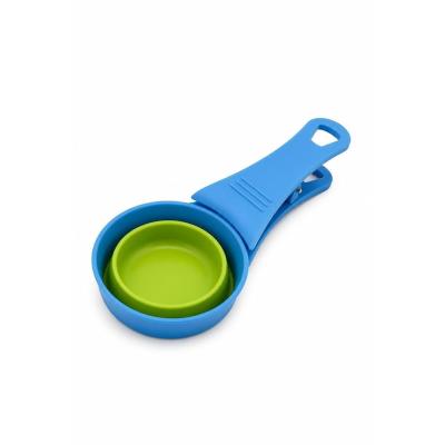 Busstier Klipsli Silikon Mama Kepçesi 118 ml Ölçekli Kedi Köpek Mama Küreği Mama Poşeti Kapatıcı Katlanabilir Ölçü Kaşığı Çok Renkli Evcil Hayvan Besleme Aparatı