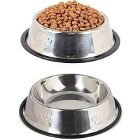Busstier Paslanmaz Çelik Kedi ve Köpek Mama Kabı - Kaymaz Tabanlı, Dayanıklı Besleme Tası (22 Cm)