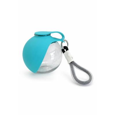 Busstier Taşınabilir Kedi Köpek Su Şişesi, 285 ml Plastik Evcil Hayvan Suluğu, Yürüyüş Seyahat ve Outdoor Kullanım İçin İçme Hazneli Suluk, Mavi