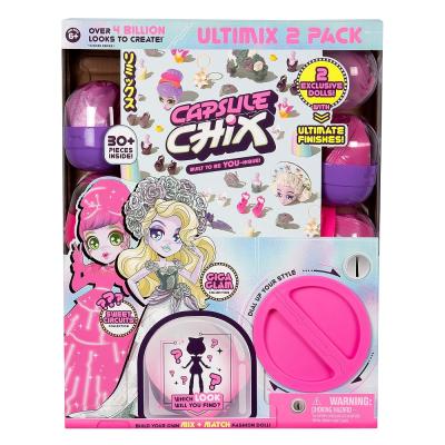 Capsule Chix 36450 Ultimix 2'li Paket 2 RAM Rock ve CTRL+ALT+Magic, 2 özel moda bebeği oluşturmak için montaj seti, 10 sürpriz kapsüllü kutu, 6