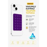 Cep Telefonu Tutucu Vantuzlu Vakumlu Kaymaz Tüm Telefonlar ile Uyumlu Yapışkanlı Telefon Tutucu Derin Mor