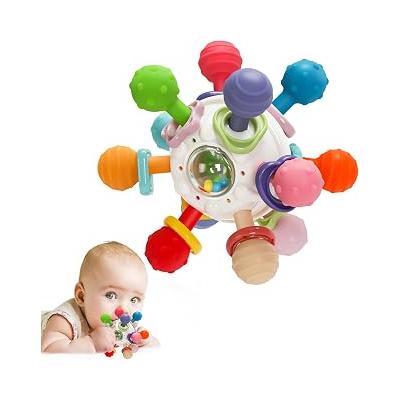 Circle Toys Bebek Montessori Duyusal Diş Kaşıyıcı Top – Motor Becerileri Gelişim Oyuncağı - Çok Renkli