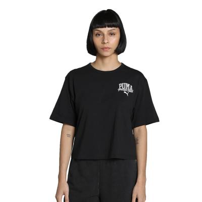 Class Relaxed Crop Kadın Siyah Günlük Stil T-Shirt 68503001