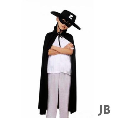 Çocuk Boy Zorro Pelerin + Şapka + Maske Kostüm Seti
