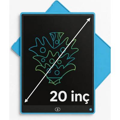 Çocuk İçin Silinebilir Yazı Tahtası Dijital Çizim Kalemli 20 İnç Tek Tuşla Silme, Çevre Dostu Not Defteri, Grafik ve Çocuk Eğitim Tableti (Mavi)