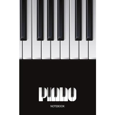 Cool Abstract Piano Black & White Keys Design Journal Paperback: 100 Blank Ruled Pages 6x9 inch: I Love Piano, I Love Music