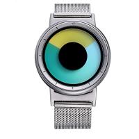 Cool Watch Saat - Silver Kasa - Silver Kordon CooL Galaxy Mix Sarı Yeşil Ekran Unisex