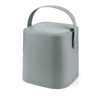 Coverest Tutma Saplı İç Kovalı Tezgah Üstü Mutfak Çöp Kovası, 4 Litre, Kilitli Kapak, Click Kapak, 20x20x22 cm, Gri