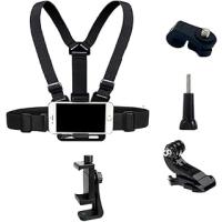 Coverzone 5 Parça Göğüs Bandı Aksiyon Kamera ve Telefon Tutucu – 360° Döner, Ayarlanabilir Harness, Spor ve Outdoor Kayıt İçin Chest Mount Holder | ZR1130