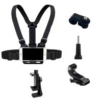 Coverzone 5 Parça Göğüs Bandı Aksiyon Kamera ve Telefon Tutucu – 360° Döner, Ayarlanabilir Harness, Spor ve Outdoor Kayıt İçin Chest Mount Holder | ZR1130