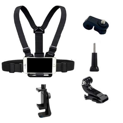 Coverzone 5 Parça Göğüs Bandı Aksiyon Kamera ve Telefon Tutucu – 360° Döner, Ayarlanabilir Harness, Spor ve Outdoor Kayıt İçin Chest Mount Holder | ZR1130
