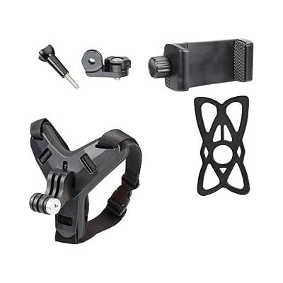 Coverzone Aksiyon Kamera ve Telefon Tutucu Kask Aparatı Gezi Seyahat ve Sürüşlerde Kullanmak için Cep Telefonu Kask Tutucu (Tüm modeller İle Uyumlu) X001
