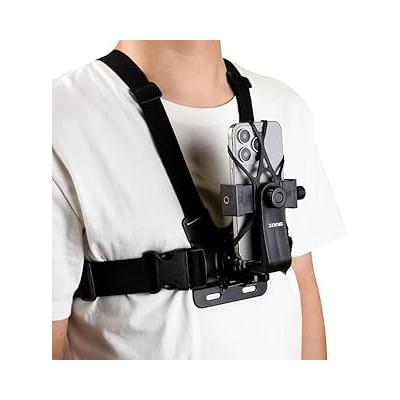 Coverzone Aksiyon Kamera ve Telefon Tutucu Göğüs Askısı Gezi Seyahat ve Sürüşlerde Kullanmak için Boyundan Kayıt Aparatı Cep Telefonu Göğüs Tutucu (Tüm modeller İle Uyumlu) RMX-81