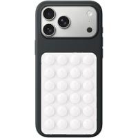 Coverzone Dikdörtgen Vantuzlu Yapışkan Telefon Tutucu Taşınabilir Silikon Yumuşak Telefon Standı Geniş Kullanım Alanı Beyaz