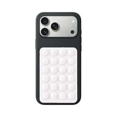 Coverzone Dikdörtgen Vantuzlu Yapışkan Telefon Tutucu Taşınabilir Silikon Yumuşak Telefon Standı Geniş Kullanım Alanı Beyaz