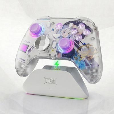 Coverzone Hall Efect Kablosuz Oyun Kolu, RGB Şarj İstasyonlu, 3 Modlu Hassas Tetik, Drift Önleyici Joystick, Değiştirilebilir D-Pad, Kablosuz Bluetooth 2.4G PC Konsol Uyumlu | Aolion K20 (Beyaz Anime)