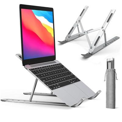 Coverzone Notebook Standı 2in1 Katlanabilir Taşınabilir Folding Alüminyum Dizüstü Bilgisayar Standı Açısı Ayarlanabilir 7 Kademeli