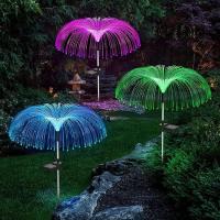 Coverzone Solar Bahçe Lambası 2 Adet, 85 cm RGB Renk Değiştiren Solar Çim Lambası, Fiber Optik Dekoratif Dış Mekan Aydınlatma, Otomatik Açma Kapama | S51