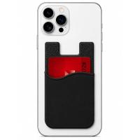 Coverzone Telefon Kartlık Yapışkanlı Silikon Kart Tutucu, Telefon Arkası Kart Cebi, 2 Kart Kapasiteli Cüzdanı, Kredi Kartı ve Kimlik Kartı Taşıma Aksesuarı Siyah