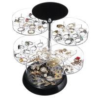Cq acrylic Kızlar için 360 Derece Dönen Mücevher Kutusu, Kadınlar için Küçük Mücevher Organizatör Kutusu ve Küpe Tutacağı, Kapaklı 5 Katmanlı Seyahat Takı Kılıfı, Küpeler Bilezikler Yüzükler için Mini