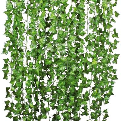 DearHouse Yapay sarmaşık yaprağı bitkileri, 2,4 m, 12 ip, asılı çelenk, yapay yaprak çiçekler, ev, mutfak, bahçe, ofis, düğün, duvar dekorasyonu, yeşil