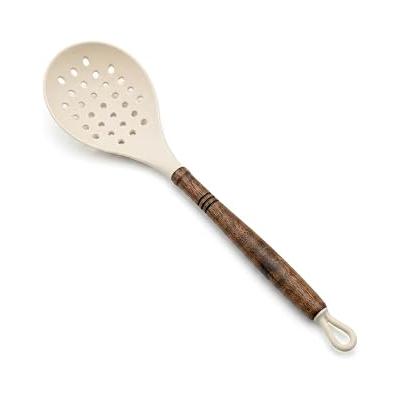 Deconox Akasya Ahşap Saplı Premium Silikon Mutfak Gereçleri - Isıya Dayanıklı Servis Kaşığı, Kepçe, Spatula ve Kevgir Seçenekleriyle (KEVGİR)