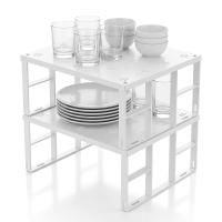 Deconox Büyük Boy Metal Dolap İçi Düzenleyici Raf - Mutfak ve Banyo Ekstra Geniş Organizer, Beyaz, 31.5x27.5 cm, 2 Adet