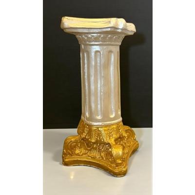 Dekoratif 53 cm Parlak İnci ve Gold Altın 2 Renk Roma Sütun Ev Balkon Bahçe Dekorasyon Biblo Heykel
