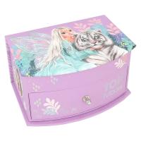 Depesche 12718 TOPModel Fantasy Tiger - Küçük Mücevher Kutusu, Mor Renkte, Peri Motifli, Aynalı ve Katlanır Kapaklı Takı Kutusu