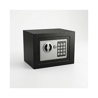 Dijital Şifreli Elektronik Kasa - Metal Gövdeli, Duvara Sabitlenebilir Güvenlik Kasası - Ev ve Ofis için Çelik Kasa - Siyah - 17EIJ