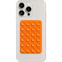 Dikdörtgen Vantuzlu Yapışkan Telefon Tutucu Taşınabilir Silikon Yumuşak Telefon Standı Geniş (Turuncu)
