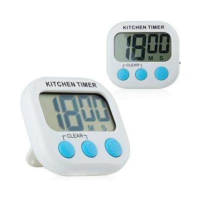 Discoball 2'li dijital mutfak Timer geri sayım saati Kuechenwecker kısa zaman ölçücü Kitchen manyetik kronometre elektronik bellek anı LED ekran sesi tamamen kapatmak için magnet katlanır stand plastik pişirme ofis spor oyunları Studium beklemeye (pilsiz, mavi/kırmızı/pembe) Mavi
