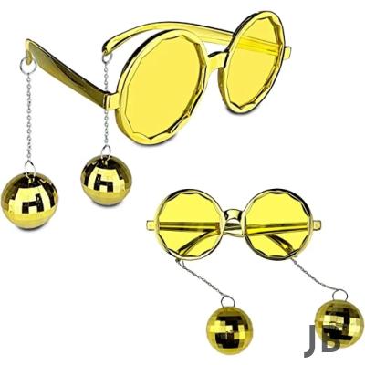 Disko Toplu Küpeli Parti Gözlüğü Altın Renk