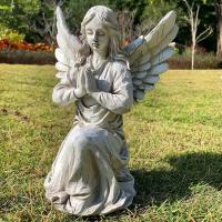 Dua eden Melek Bahçe Heykeli, Dini Peri Heykeli Su Geçirmez Dekoratif Heykelcik Veranda, Çim, Avlu, Yeni Eve Taşınma Süsü Hediye Melekler HSa-1