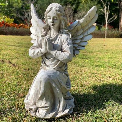 Dua eden Melek Bahçe Heykeli, Dini Peri Heykeli Su Geçirmez Dekoratif Heykelcik Veranda, Çim, Avlu, Yeni Eve Taşınma Süsü Hediye Melekler HSa-1