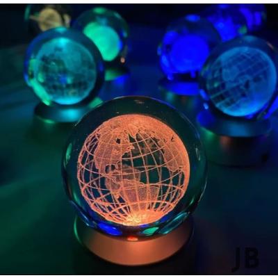 Dünya Plastik Altlıklı Işıklı Cam Küre