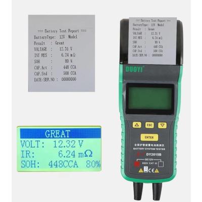 DUOYI DY2015B Termal Yazıcılı Otomotiv Akü Sistemi Test Cihazı 12V