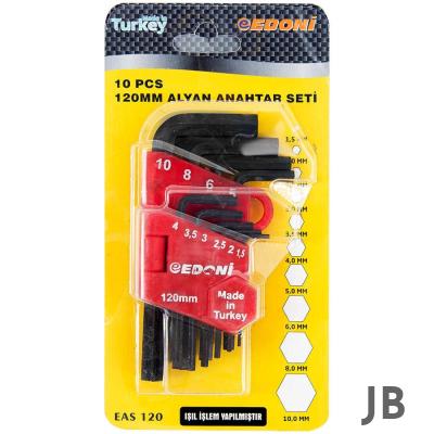 Edoni 120 Mm 10 Parça Alyan Seti Siyah