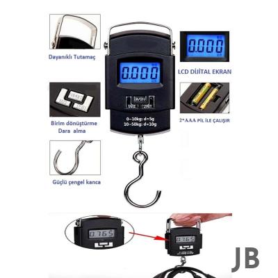 Elektronik Dijital El Kantarı 50 Kg Terazi Tartı 10 Gr Hassasiyet