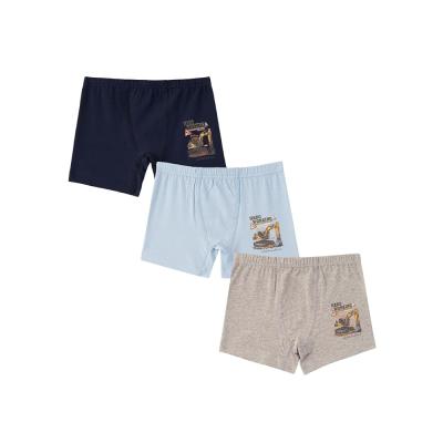 Erkek Çocuk Organik Pamuklu Likralı Boxer Hard Working 3'lü Paket