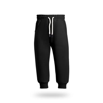 Erkek/Kız Çocuk Jogger Eşofman Altı Cepli Paçası Kaşkorseli Siyah