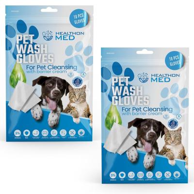 Evcil Hayvan Temizleme Mendil Kesesi – Kedi, Köpek ve Diğer Hayvanlar İçin, Aloe Vera & Bariyer Kremli, Durulama Gerektirmez (1 Paket 10 Adet)