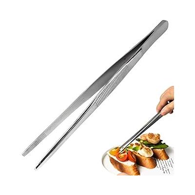 FANSH 304 Paslanmaz Çelik Mangal Cımbızı, Profesyonel Mutfak ve Uzun Saplı Gıda Cımbızı, Çok Fonksiyonlu, 30 cm