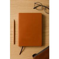 Fark Tanıtım Çizgisiz Not Defteri, Taba Termo Deri Kapaklı Defter, 128 Yaprak A5 Defter, Ofis ve Kırtasiye (14cm x 21 cm) (Taba Kapak)